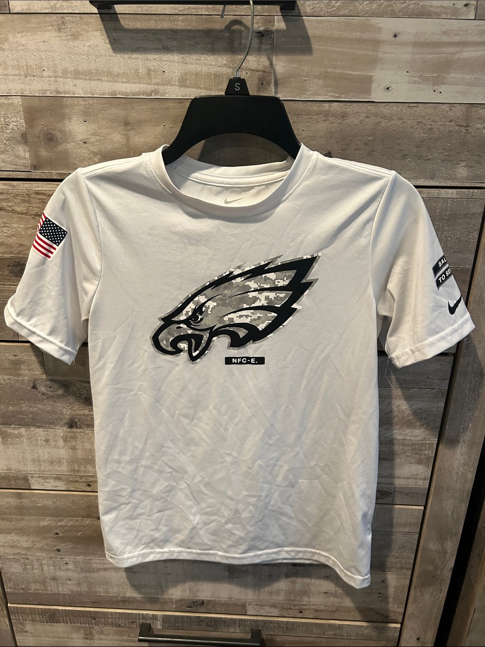 Nike White Philadelphia Eagles Digi-Camo Logo Short Sleeve Shirt